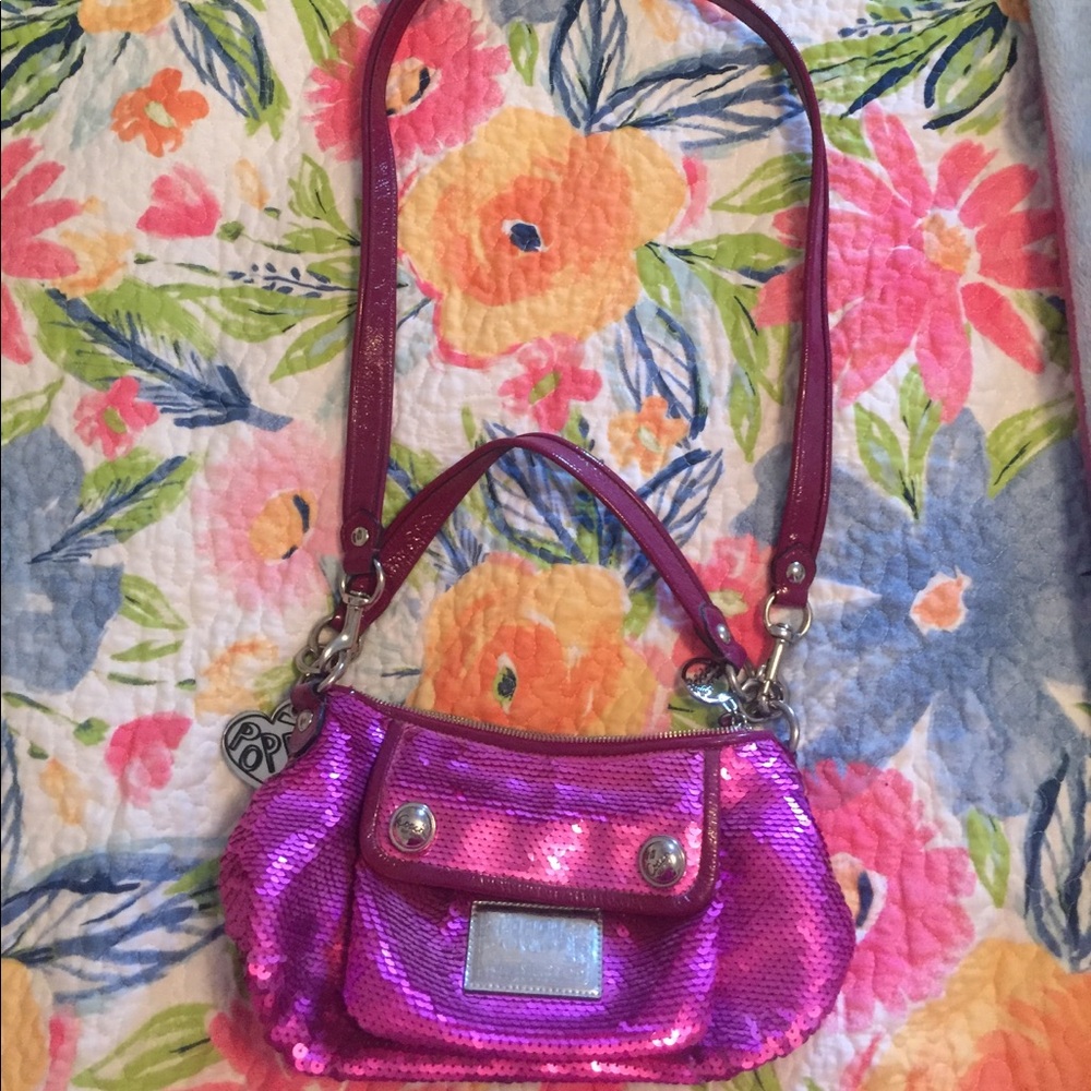 Coach Pink Sequin Crossbody Bag
